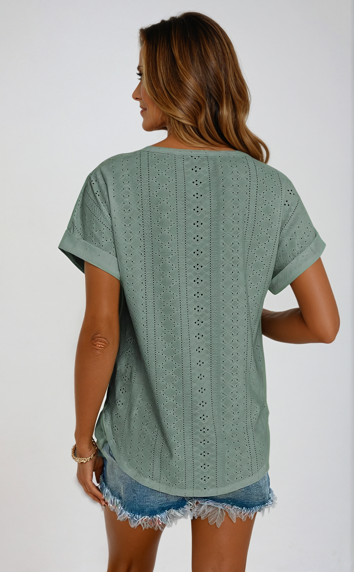 Orlena | Casual Eyelet Top
