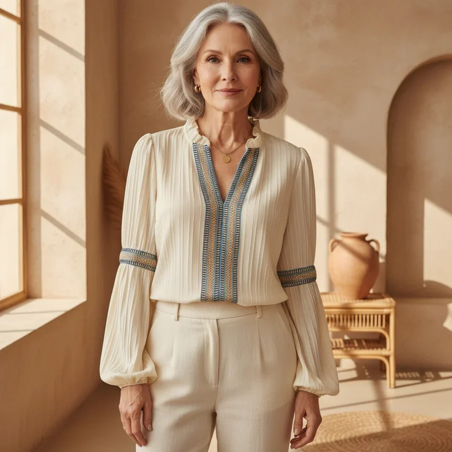 Renata | Stunning V-Neck Blouse