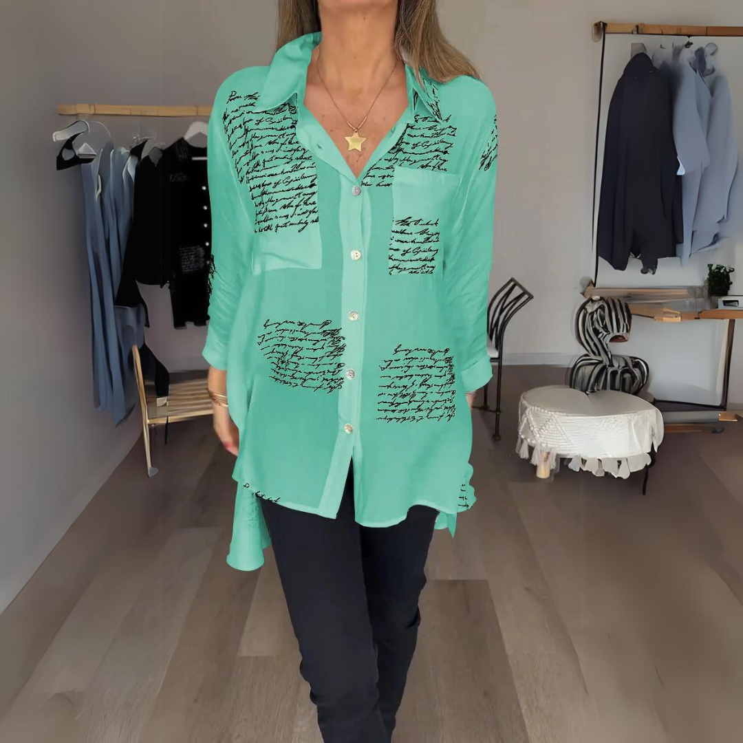 Zoey | Handwritten Button-Up Shirt