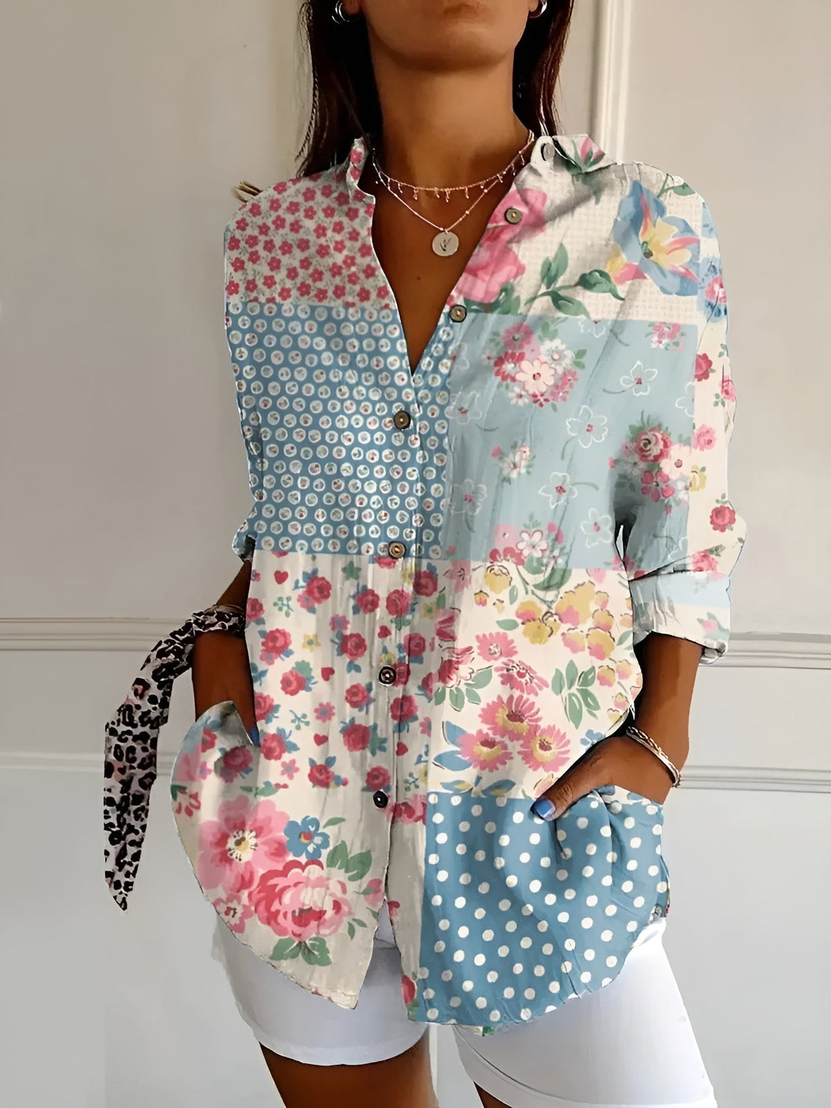 Roseline | Printed Button-Up Shirt